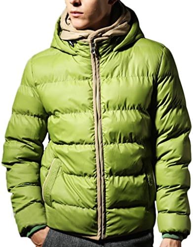 COOLIE Packable Cotton Hooded Jacket Green for Men