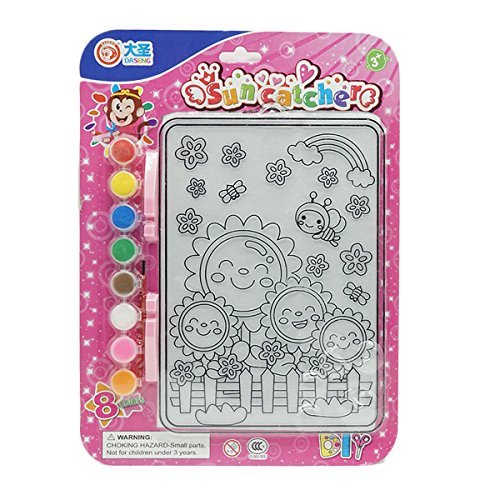 Preisvergleich Produktbild Spaß Sonnenfänger Brett Glaskunst Malerei-Kit mit Pinsel 13x10 Zoll