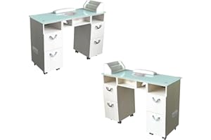 Polironeshop CRETA – Tavolo professionale per manicure, ricostruzione unghie, nail art e trattamenti estetici, ideale per centri estetici, saloni di bellezza (bianco)