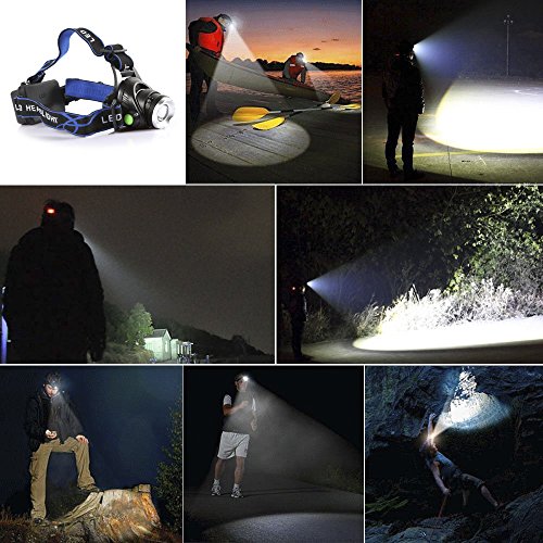 B-right dimmbar hell LED Stirnlampe, 3 Modi LED Kopflampen, Aluminium LED Kopflampe 1200 Lumen, 3 Helligkeiten zu wahlen,Wasserdicht Stirnleuchten, LED Kopflampe, Kopfleuchten, Fahrrad Lampen - 7