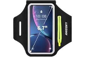 6,7 Zoll Handytasche Joggen Sporttelefon Armband, handlich mit Airpods-Tasche, Razobws Handyhalter-Armtasche für iPhone 14 13 12 Pro Max Galaxy S23 S22 Ultra mit Kopfhörer-Schlüsseltasche zum