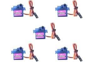 SPARKLEIOT SG92R Lot de 5 micro servomoteurs 9 g Angle réglable de 270 degrés pour modèle d'avion radiocommandé nécessitant une largeur d'impulsion 500-2500