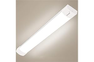 Airand Luz de tubo LED, 60CM 18W LED IP66 Luminaria de Taller 4000K Luz de Techo Impermeable Lámpara LED Blanca Natural para Garaje Oficina Supermercado Bodega Departamento Baño Cocina