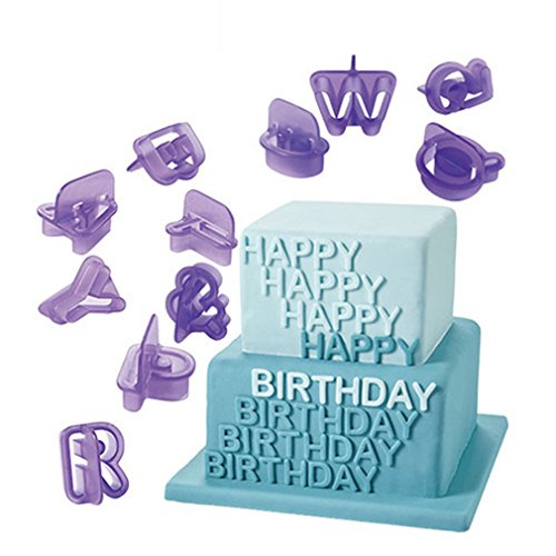 HENGSONG 40-teilig Buchstaben, Zahlen und Sonderzeichen Ausstechformen – Ausstecher Fondant Marzipan Kuchen Form – Kunststoff Küchewerkzeug Backen Werkzeug Keks Backform - 2