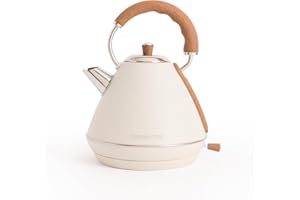 CREATE/KETTLE RETRO L/Bouilloire électrique Blanc cassé/Ébullition rapide, capacité 1,7l, arrêt automatique, filtre anti-calcaire, arrêt automatique, indicateur de niveau d'eau, Ø19 cm, 2200 W