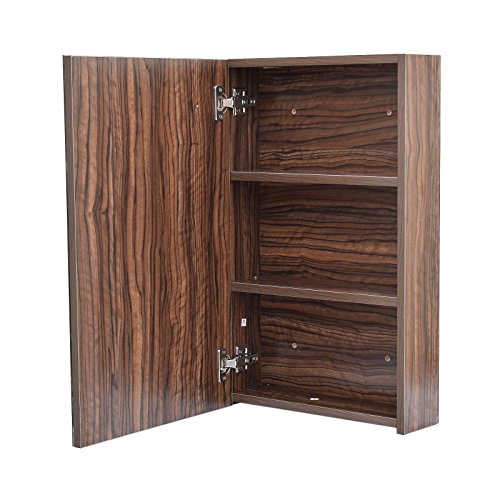 ENKI Badezimmer Spiegel Schrank Walnuss/Zebrano-Optik HORIZON - 2