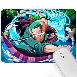 Artich Designer Gaming Mouse Pad for Office Laptop/Computer with Super Soft Non-Slip Rubber Base and Lycra Cloth Surface for Silky Touch Rectangle Mix (One Piece Zoro)