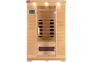 HOME DELUXE - cabine infrarouge REDSUN M - 120 x 105 x 190 cm - pour 2 personnes, 5 radiateurs céramiques - bois : pruche I sauna infrarouge, sauna, cabine chauffante, infrarouge