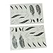 2 Sheets Black Feather Pattern Temporary Tattoos Stickers Decals Sexy Body Art