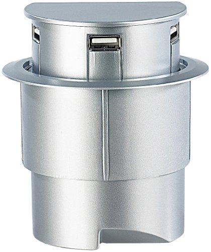 Xystec Versenkbarerer 3-Port USB-Hub "Sensor Glide", Einbau Tisch-Kabeldose