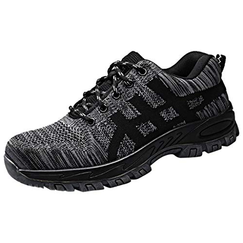 Preisvergleich Produktbild MONDHAUS Unisex Sicherheitsschuhe Herren Damen Arbeitsschuhe Schutzschuhe mit Stahlkappe Atmungsaktiv Stahlkappe Schutzschuhe Traillaufschuhe Laufschuhe Sportschuhe Sneakersneaker Herren schwarz