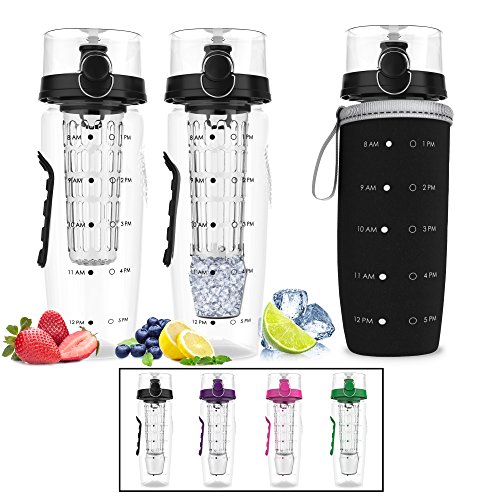 Bevgo Fruit Infuser Water Bottle - Large 1 Litre - Save Your Money and Hydrate the Healthy Way - Mul Bevgo Fruit Infuser Water Bottle - Large 1 Litre - Save Your Money and Hydrate the Healthy Way - Mul