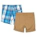 Bluezoo Kids Pack Of Two Boy's Beige Plain And Blue Checked Shorts Age 12
