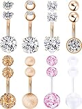 piercing ombligo infectado 8 piezas de anillos del ombligo con bolas de reemplazo un paquete, 8 estilos con estilo simple, más opciones para su uso diario