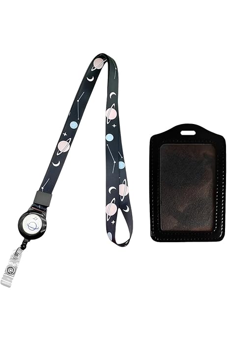 Portatarjetas Con Cordón Para El Cuello - Soporte Rígido, Estirable, Para Oficina, Escuela, Identificaciones