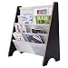 Produktbild COSTWAY Kinder-Bücherregal Hängefächerregal Büchergestell Zeitungsständer mit 4 Ablagefächern (Kaffeebraun+Weiß)