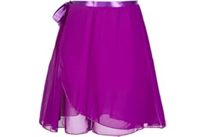 LNNXSZ Chiffon Gonnellino Danza Gonna in chiffon di danza classica Gonna in chiffon di colore puro con stampa floreale Body for danza classica Donna Ragazza ( Color : Purple , Size : L(Height 120-165cm) )