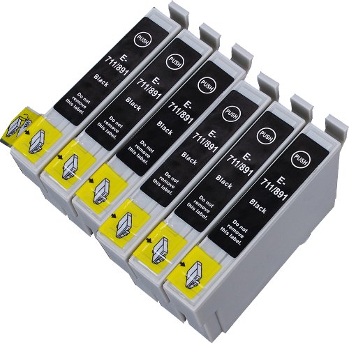 6 Multipack de alta capacidad Epson T0715 , T0895 Cartuchos Compatibles 6 negro para Epson Stylus D120, Stylus D78, Stylus D92, Stylus DX4000, Stylus DX4050, Stylus DX4400, Stylus DX4450, Stylus DX5000, Stylus DX5050, Stylus DX6000, Stylus DX6050, Stylus DX7000F, Stylus DX7400, Stylus DX7450, Stylus DX8400, Stylus DX8450, Stylus DX9400F, Stylus Office B40W, Stylus Office BX300F, Stylus Office BX310FN, Stylus Office BX600FW, Stylus Office BX610FW, Stylus S20, Stylus S21, Stylus SX100, Stylus SX105, Stylus SX110, Stylus SX115, Stylus SX200, Stylus SX205, Stylus SX210, Stylus SX215, Stylus SX218, Stylus SX400, Stylus SX405, Stylus SX405WiFi, Stylus SX410, Stylus SX415, Stylus SX510W, Stylus SX515W, Stylus SX600FW, Stylus SX610FW. Cartucho de tinta . T0711 , T0891 , TO711 , TO891 © 123 Cartucho