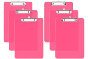 Hnogri Set di 6 portablocco in plastica, portablocco rosso standard A4 formato lettera, per studenti, forniture per ufficio, portablocco con clip a basso profilo, dimensioni 31 x 23 cm.