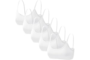 Hornice Teenager-Mädchen-BH Baumwollunterwäsche ohne Bügel Camisole mit festen Polstern Nahtloser Trainings-BH für die Pubertät Geeignet für Kinder im Alter von 8-16 Jahren，5er-Pack