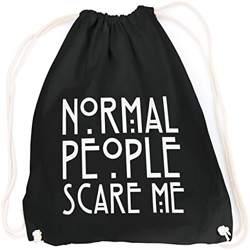 Vanverden Sports Gym Bag Normal People Scare Me With Gift Card, Adult (Unisex), T214-Black-White, Black (black)
