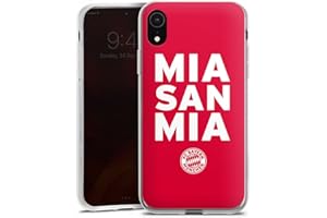 DeinDesign Custodia di Silicone Compatibile con Apple iPhone XR Custodia Trasparente Cover per Smartphone Trasparente FC Bayern München Mia San Mia FCB