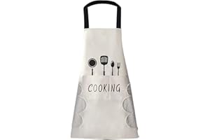 VEKXAR Grembiule regolabile Grembiule impermeabile unisex Grembiule con tasche Grembiule da cuoco Grembiule nero per donna Uomo Giardinaggio Cucina Pittura BBQ