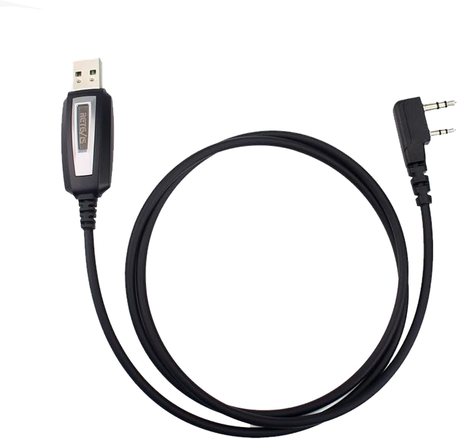 Retevis RT24 Cable de Programación, Kenwood K 2 Pin, Cable USB con Chip Mejorado para Walkie-talkie RT24 RT668 RT5R Compatible con Baofeng UV-5R GT-5R eSynic/Quansheng/JUCJET/Maylawn BF-88E (1 Pcs)