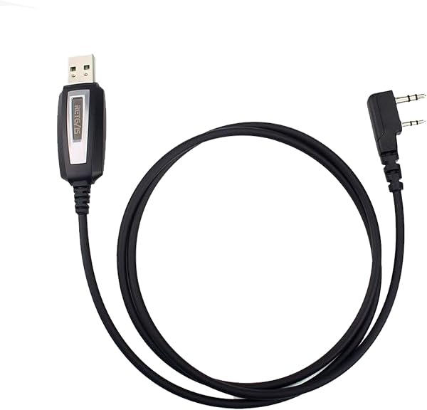 Retevis RT24 Cable de Programación, Kenwood K 2 Pin, Cable USB con Chip Mejorado para Walkie-talkie RT24 RT668 RT5R Compatible con Baofeng UV-5R GT-5R eSynic/Quansheng/JUCJET/Maylawn BF-88E (1 Pcs) - 1