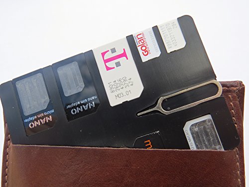 Negro tarjeta SIM con tarjeta SIM 3 titular adaptadores y Pin  cr  dito Slim para cartera  para 9 tarjetas SIM 4 Micro  2 Nano  3 est  ndar