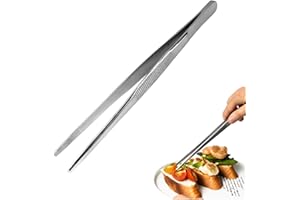 FANSEZQ Pincettes de Barbecue en Acier Inoxydable 304 de 20 cm, Pince Cuisine, Pince pour la Cuisine, Pinces de Cuisine Professionnelles Pinces à épiler à Long Manche, Pinces de Barbecue Multifonctions
