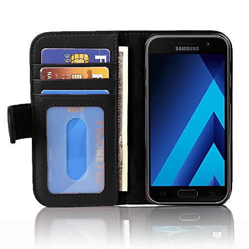Samsung Galaxy A5 2017 HÃ¼lle in SCHWARZ von Cadorabo - HandyhÃ¼lle mit 3 KartenfÃ¤cher Case Cover SchutzhÃ¼lle Etui Tasche Book Klapp Style in OXID SCHWARZ