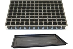 GENERISCH hegehof Set: Anzuchtplatte Topfplatte 104 Töpfe Pflanzen Aussaat Multitopf Multitopfpalette + Untersetzer, Schwarz