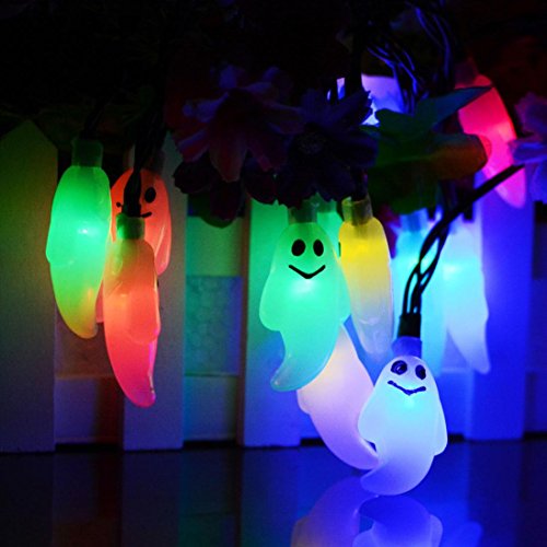 VENMO Happy Halloween Party Decoration Indoor Outdoor 1.2M 10LED Ghost String Lights (A)