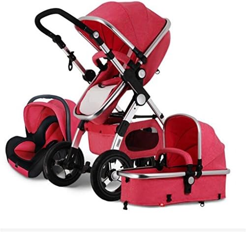 Three-In-One Baby Stroller High Landscape Can Sit Folding Baby Carriage Carts Mother And Infant Stroller,Red
