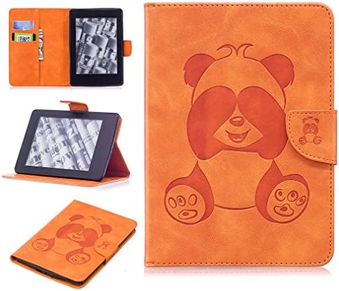 LMAZWUFULM Case for Amazon Kindle Paperwhite 2015 / 2014 /2013 / 2012 (6,0 Inch) PU Leather Ultra-Thin Magnetic Closure Foldable Leather Cover Shy Panda Pattern of Bookstyle with Stent Function Holster Leather Case Flip Cover for Amazon Kindle Paperwhite Tablet PC Orange