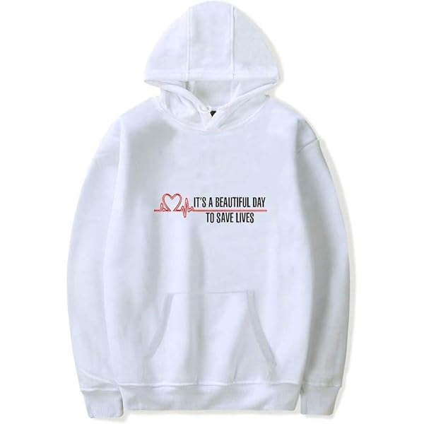 Felpa Con Cappuccio Unisex Grey's Anatomy | Stampata 2D Cross, Cotone E Poliestere, Felpa Casual Invernale Per Uomo E Donna