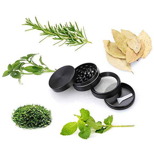 iKich Premium Pollen Grinder Crusher für Tabak,Spice,Kräuter,Gewürze, 2.0 Inches, 4-teiliges Set, Schwarz - 6