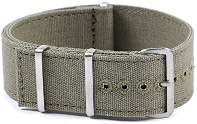 Large Canvas NATO Watch Strap 23mm 28cm Long - Squared End