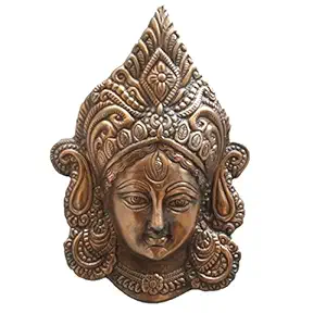 JaipurCrafts Matel Wall Hanging of Goddess Durga Showpiece - 25.4 cm (Aluminium, Brown)