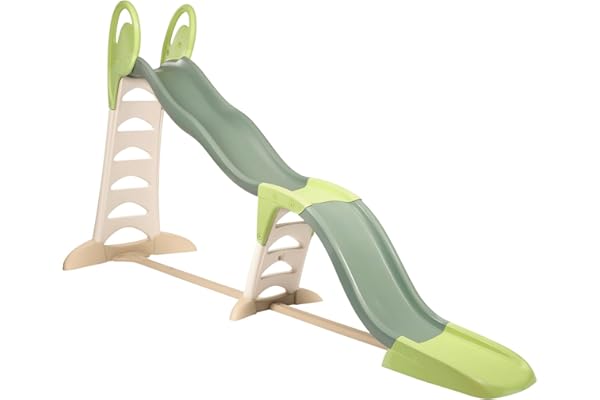 Smoby Life - Toboggan Super Megagliss - Evolutif 2 en 1 - Glisse de 170 à 360 cm - Echelle avec Mains Courantes, Marches Antidérapantes - Matière Recyclée - A Partir de 2 Ans - Fabrication Française