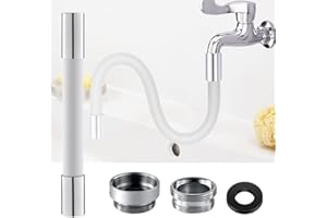 URFEDA Prolunga rubinetto tubo per rubinetto, estensione della doccia rubinetto girevole a 360°, resistente agli spruzzi, Prolunga per rubinetto pieghevole per lavelli da cucina 30 cm