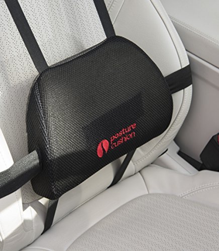 Posture Cushion - Mini Lumbar Apoyo Almohadilla Con Alto Densidad Espuma Y Múltiple Atar con correa, Se NO Keep Movimiento alrededor. Gran Para Mejora Postura y Dolor alivio. Ayuda A Prevenir Dolor De Espalda Al mismo tiempo Asiento En El Coche Home y Office. Disponible Con Negro Malla Funda y Antideslizante Refuerzo Gran Calidad y Valor para Dinero