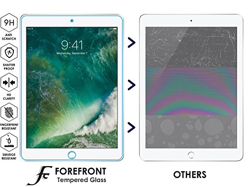 Forefront Cases® [HD KLARHEIT] Gehärtetes Glas Bildschirm Schutz Protektor Folie für Apple iPad 9.7″ A1822 2017 Modell [ULTRA DÜNN nur 0.3mm] - 2