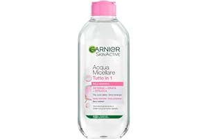 Garnier SkinActive Acqua Micellare Tutto in 1, Per Pelli Sensibili, 100% del Trucco Rimosso, Pelle Detersa e Idratata per 12H, Senza Residui e Senza Risciacquo, Con Micelle e Glicerina, 400 ml