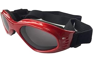 PETPHINDU Dog Goggles Cane Occhiali da Sole di Animale Domestico Registrabile Eyewear Vento/Acqua/Protezione Neve/UV Occhiali per Small Medium Dog