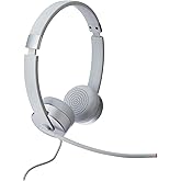 Lenovo 100 Stereo Analogue Wired On Ear Headphones with Mic, Memory-Foam earcups, 30 mm Driver | Computer/PC or Laptop Headphone (Cloud Grey)