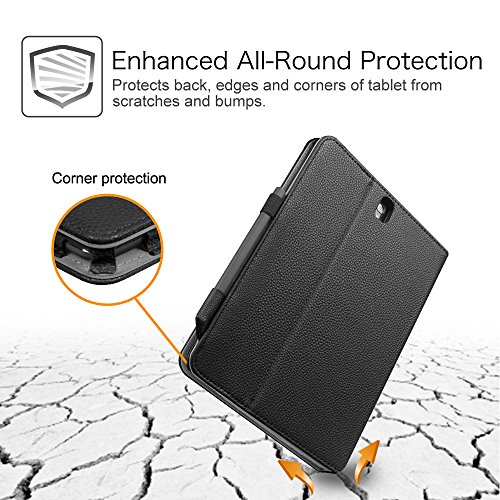 Fintie Samsung Galaxy Tab S3 9.7 Hülle – Multi-Winkel Betrachtung Kunstleder Schutzhülle Case Cover Tasche Etui mit Dokumentschlitze und Auto Schlaf / Wach Funktion für Samsung Galaxy Tab S3 T820 / T825 24,58 cm (9,68 Zoll) Tablet-PC, Schwarz - 7