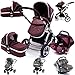 i-Safe System - Hot Chocolate Trio Travel System Pram & Luxury Stroller 3 in 1 Complete With Car Seat + Rain Covers