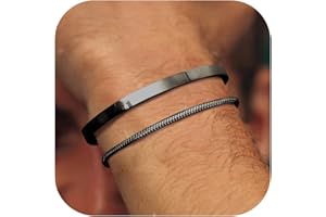 YADOCA Mens Bracelets Stackable Bracelet for Men Cuff Snake Rope Cuban Link Chain Bracelet Set 19/21cm Mens Jewelry Gifts for Dad Boyfriend Husband Son